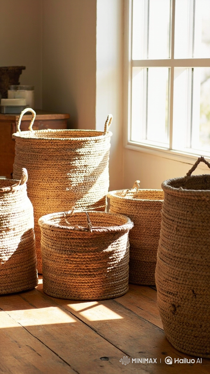Sea-Grass Wall Basket Decor – Set of 3