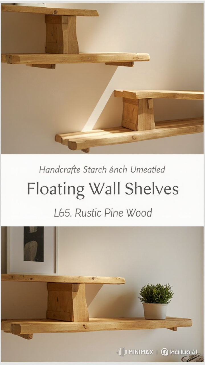 Handcrafted Floating Wall Shelves – Rustic Pine